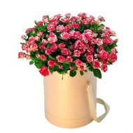 Кустовые розы в коробке